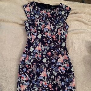 Marc Angelo Navy and Pink Floral Dress